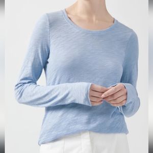 ATM Slub Jersery Long Sleeve Destroyed Wash Tee - Sea - Extra Small